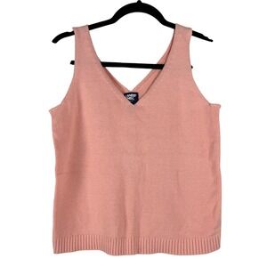 Lands' End Drifter‎ Sweater Tank Top Women's Small 6-8 Knit Sleeveless Peach